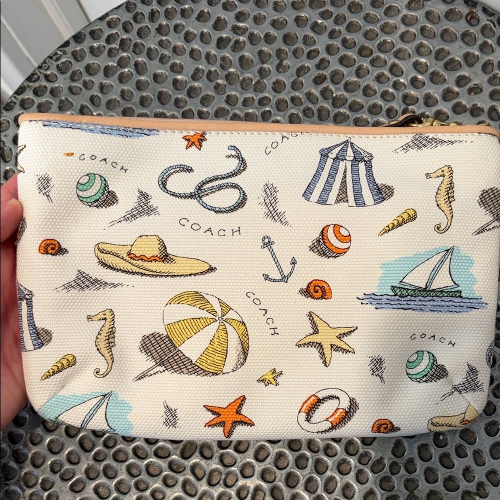 Coach Limited Edition 2010 Pierre Le Tan Large Beach Wristlet - Picture 5 of 9